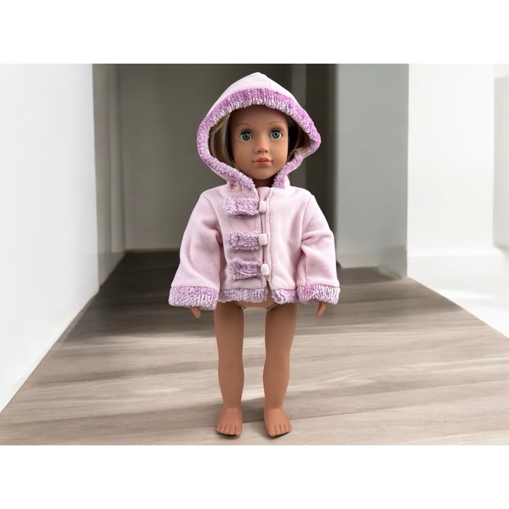 Adorable Pink With Purple Trim Doll Coat For 18"โ Dolls